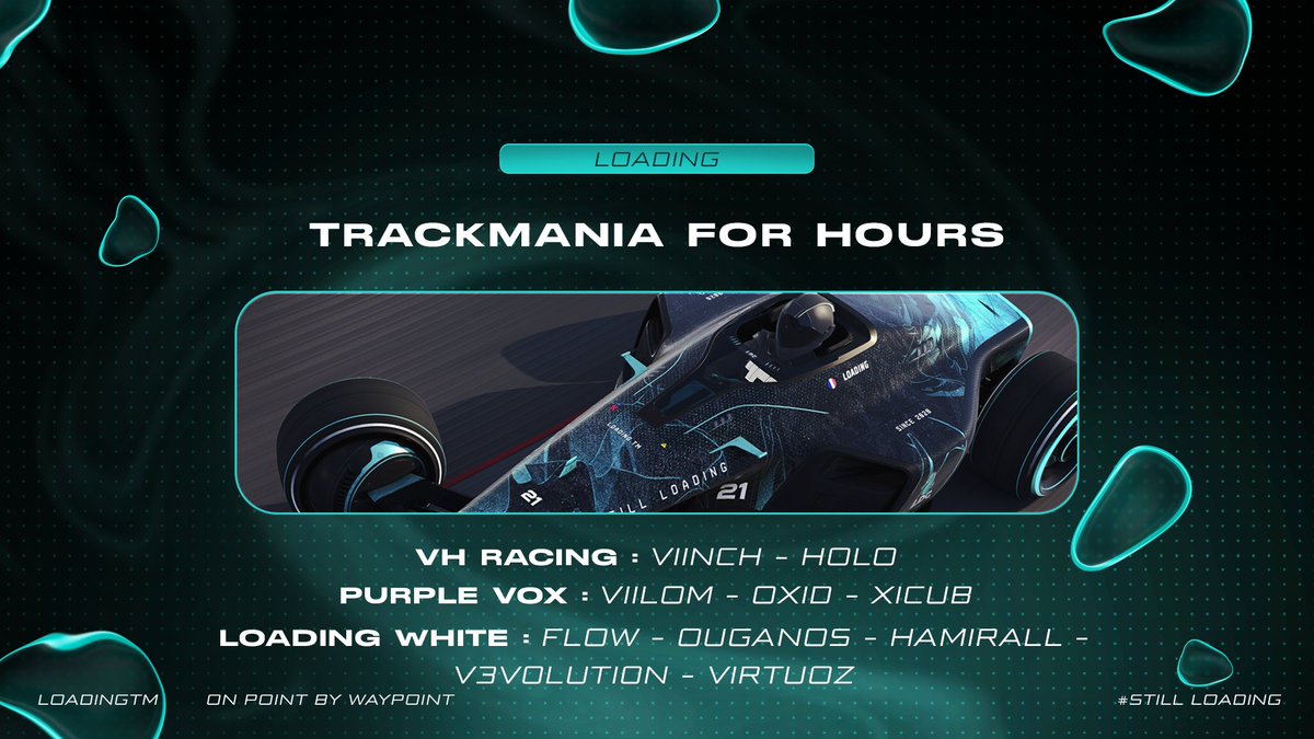 Loading (@loadingtm2) on Twitter photo L'année dernière, Loading participait à la <a href="/TMForHours/">Trackmania For Hours</a> et avait livré une bataille acharnée pour le top 40 qui lui avait échappé de peu...
Ce week-end, nous venons prendre notre revanche! Plus nombreux, plus motivés, et surtout, plus entrainés!
Faites chauffer les pneus 🏎️🏎️ L'année dernière, Loading participait à la <a href="/TMForHours/">Trackmania For Hours</a> et avait livré une bataille acharnée pour le top 40 qui lui avait échappé de peu...
Ce week-end, nous venons prendre notre revanche! Plus nombreux, plus motivés, et surtout, plus entrainés!
Faites chauffer les pneus 🏎️🏎️