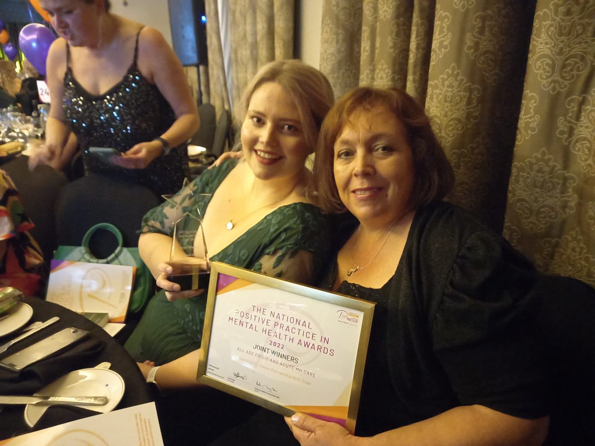 We only went and jointly won! In the category ‘All Age Crisis and Acute MH Care’ 🍾🥂one more category left…<a href="/lewisjjp/">Lewis Powell 🌈</a> <a href="/rmn_jayne/">#hellomynameisjayne</a> @DPT_ChiefExec <a href="/DPT_Jobs/">Join Devon Partnership NHS Trust</a> #MHAwards22