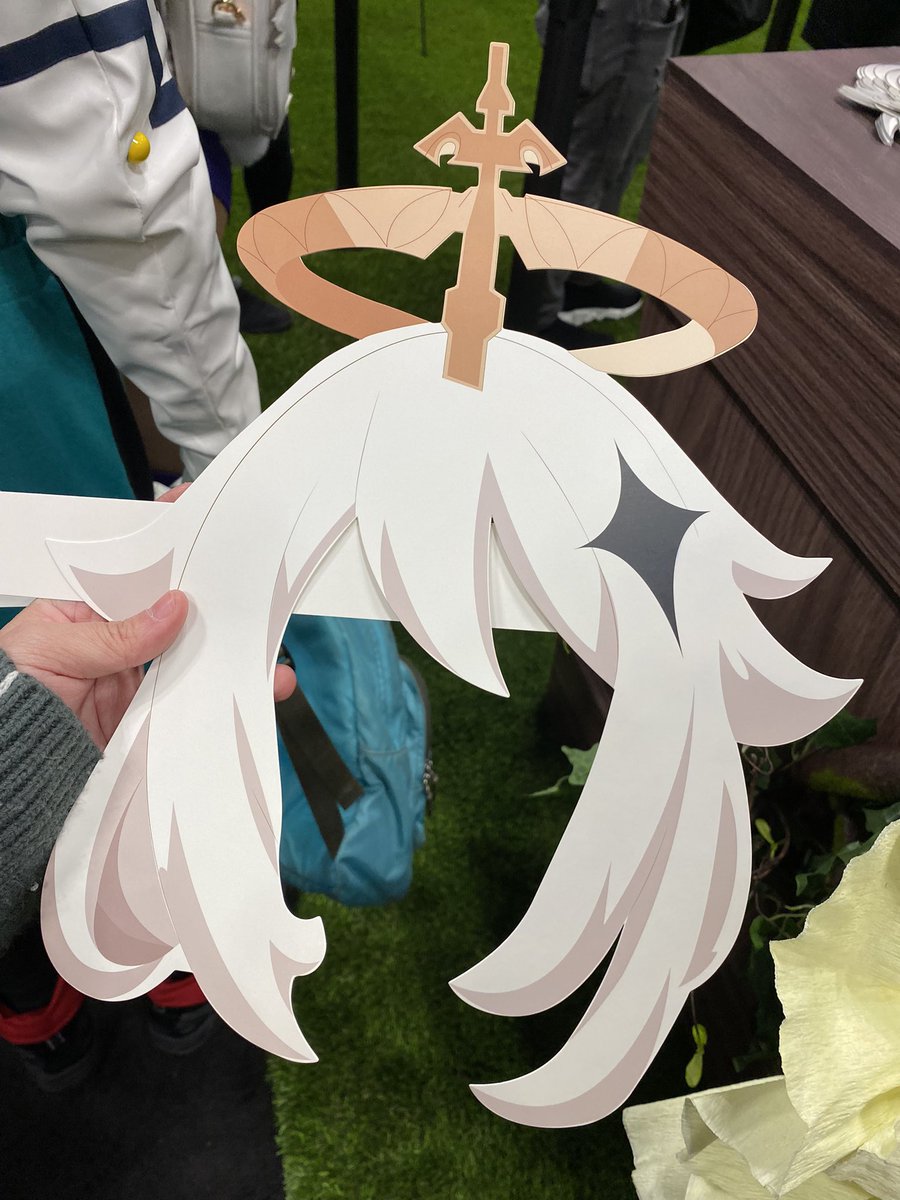 paimon (genshin impact) 1girl halo white hair scarf dress hair ornament white dress  illustration images