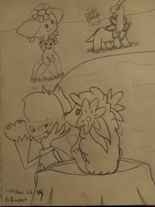 Day 6 was bouquet for #inktober2022, i wasnt really feeling the prompt, but stuck with it anyway. Just<a href="/tag/inktober2022"class="tags">#inktober2022</a><a href="/tag/drawing"class="tags"><span>#drawing</span></a><a href="/tag/pokemon"class="tags"><span>#pokemon</span></a><a href="/tag/inktober"class="tags"><span>#inktober</span></a><a href="/tag/pokemonfanart"class="tags"><span>#pokemonfanart</span></a><a href="/tag/s"class="tags"><span>#s</span></a>