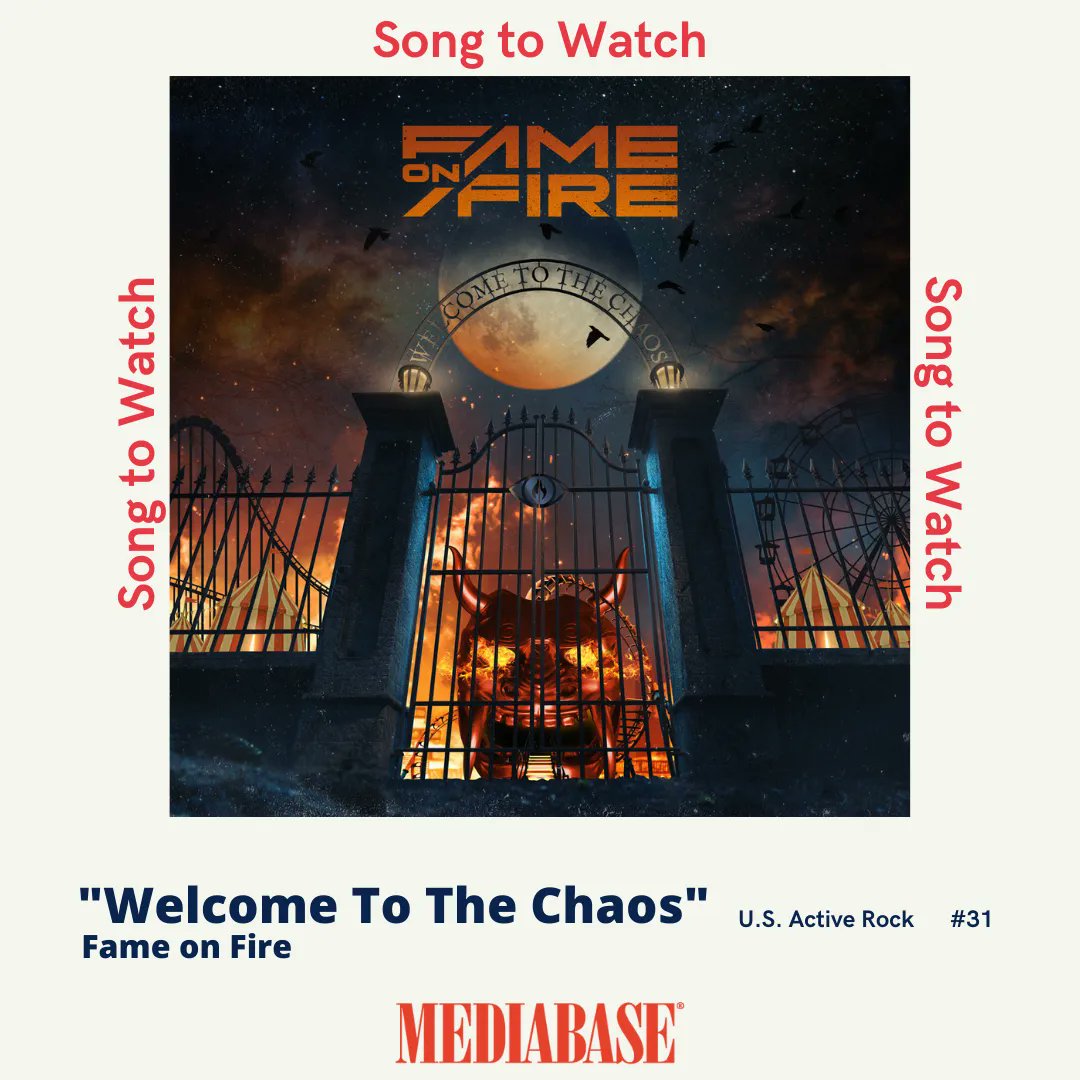 MediabaseCharts's tweet photo. The Mediabase Song to Watch of the Week is "Welcome To The Chaos" by @fameonfire. The song is currently rising on the Mediabase U.S. Active Rock Chart.
#mediabase #songtowatch #radioairplay https://t.co/jZF5b497Ju