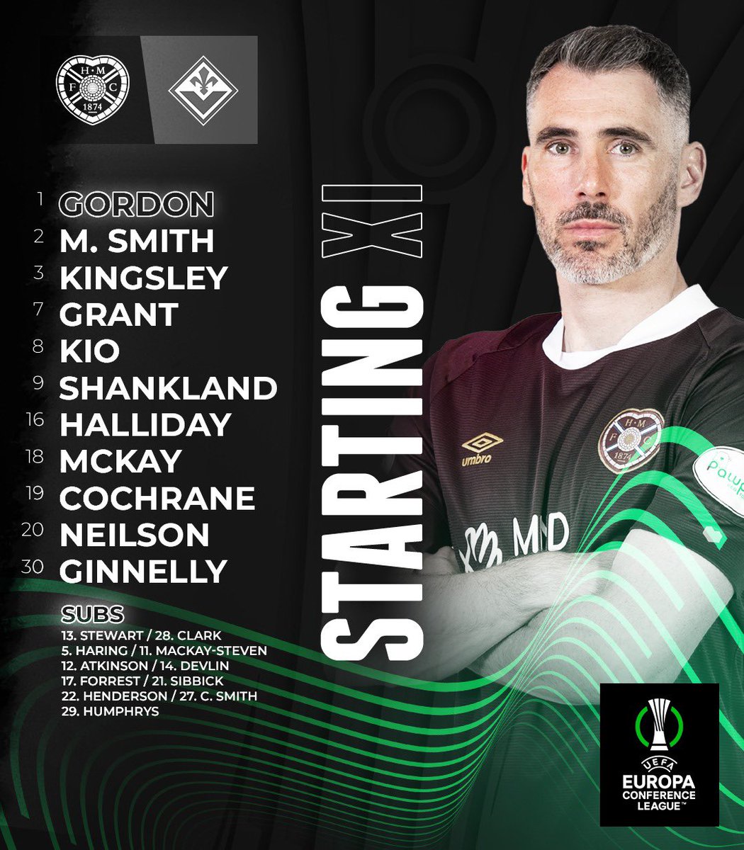 JamTarts's tweet photo. 📋 TEAM NEWS

Your Hearts side to face @acffiorentina  in tonight’s @europacnfleague Group A match!

#UECL https://t.co/83VgtCDUdZ