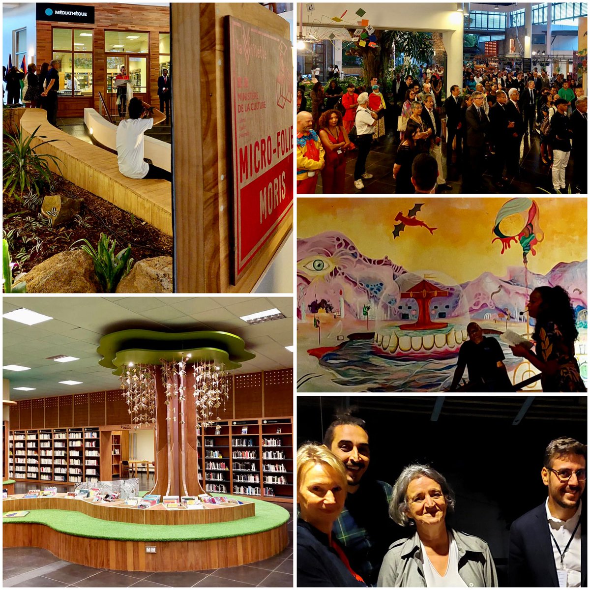 Inauguration de la nouvelle #médiathèque <a href="/IF_Maurice/">Institut français de Maurice</a> Lieu pensé avec des artistes 🇲🇺 pour être un espace de savoir, de vie et de partage. Pour favoriser l'accès de tous à la #culture <a href="/IFParis/">Institut français</a> #livres #MicroFolie <a href="/evanguyenbinh/">eva nguyen binh</a>