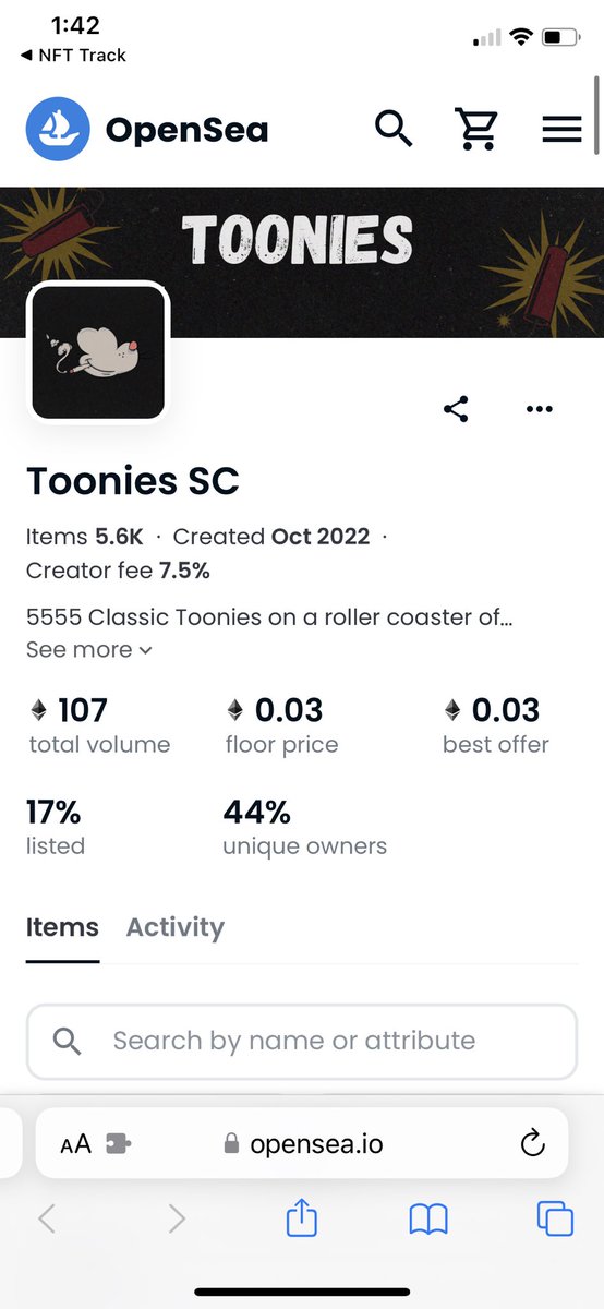 happybrad_eth's tweet photo. @TooniesSC hit 100ETH in sales volume! Hey @opensea time for verification? https://t.co/R4h0xxE8Ib