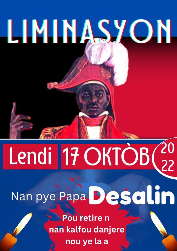 Lendi siw kapab pran lari a ht yon balèn sou demand ou , lèm di demand sa vle di sa w vle demand sa ta dwe “DELIVRANS POU AYITI” . Epi al depoze l nan pye papa Desalin Chanmas la , si w pa ka ale chanmas fè l lakay ou jete 3 gout dlo atè Epi limen balèn ou fè demand ou 🕯