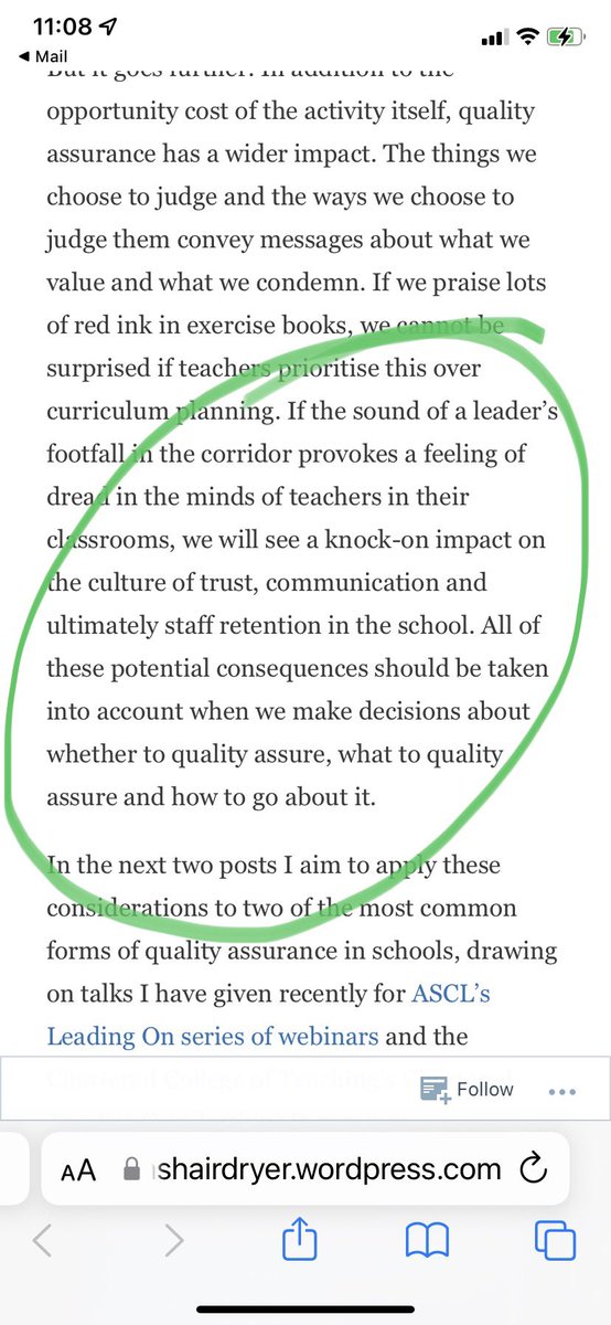 What an insightful read …
When Quality Assurance Goes Wrong!                                    Thank you <a href="/MaryMyatt/">Mary Myatt</a> for this brilliant share on Three Things for Thursday !