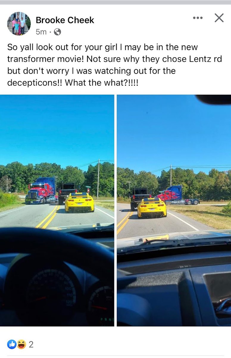 Optimus_Is_Here's tweet photo. Even the Transformers make a wrong turn from time to time 🤣😉💪🤙
#OptimusIsHere #OptimusPrime #TeamPrime #Transformers #autobot #bumblebee #camaro #ironhide #topkick #gmc #wrongturn
Photo credit: Brooke Cheek, shared by Ryan Nelms 🙏🤙💙 https://t.co/FqMpIQe5Mz