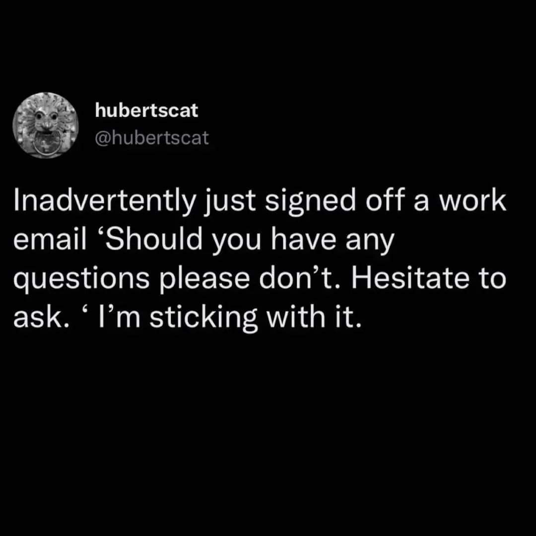 crimson_apex56's tweet photo. Sheer perfection!!!
#WorkEmails #PunctuationMatters #AllPunctuationsMatter https://t.co/TDhXFUQSSL