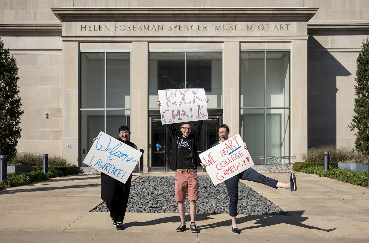 SpencerMuseum's tweet photo. Calling all #KUFootball fans! 🏈

Stop by Marvin Grove Friday from 1-3PM to make your sign for @CollegeGameDay happening just over the hill. We’ll provide poster board and all the supplies you’ll need; bonus points for art-related signs! ❤️💙

#RockChalk #FilltheHill @KUAthletics https://t.co/MuFUcuMnua