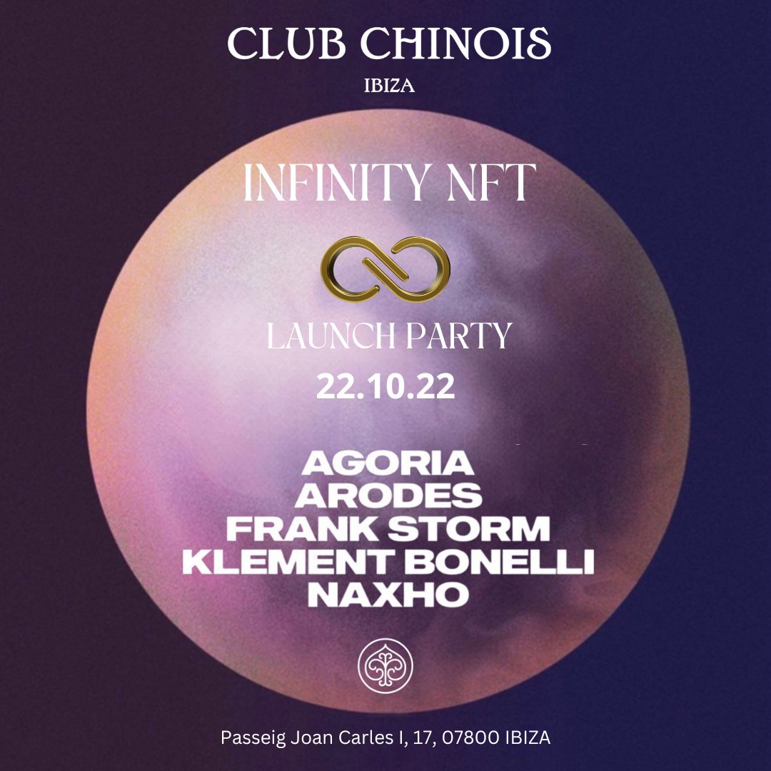 The Countdown Has Begun! ⏳ 
Celebrate our NFT Launch at Club Chinois this 22nd of October in IBIZA, where we will be releasing 500 NFTs! 

There you’ll be able to party with VIP influencers and investors from all around the world!
