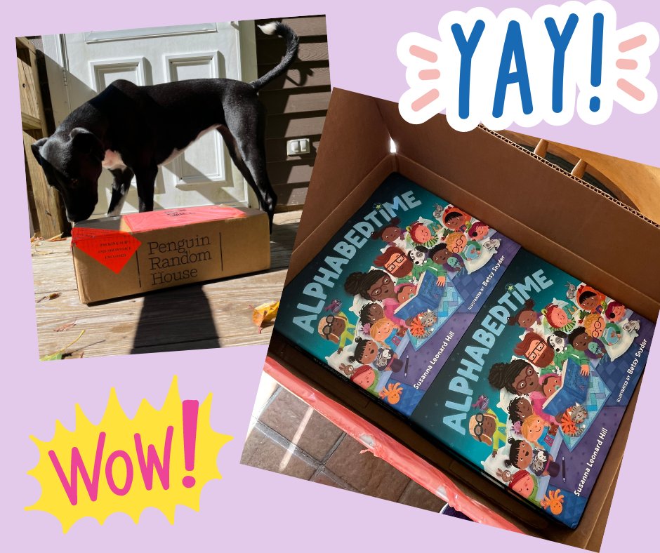 Look what just arrived!!! (the box, not the dog 😊) It's ALPHABEDTIME! @betsysnyderart @penguinkids @nancyrosep #Alphabedtime #hotoffthepress #bedtimebook #alphabetbook #preschoolteachers #parentsofpreschoolers #readingwithkids #learningletters