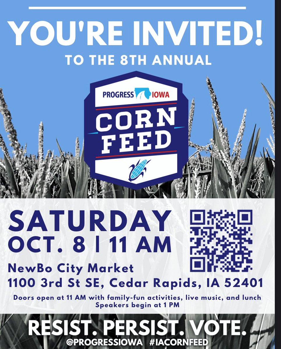 ASJ_BLM's tweet photo. Come visit ASJ during this years Corn Feed!! Hosted by Progress Iowa at NewBo City Market @ 11 AM #ASJ #AdvocatesforSocialJustice #CedarRapids #Iowa #ProgressIowa #IACornFeed #CornFeed https://t.co/6kmbJgH90D