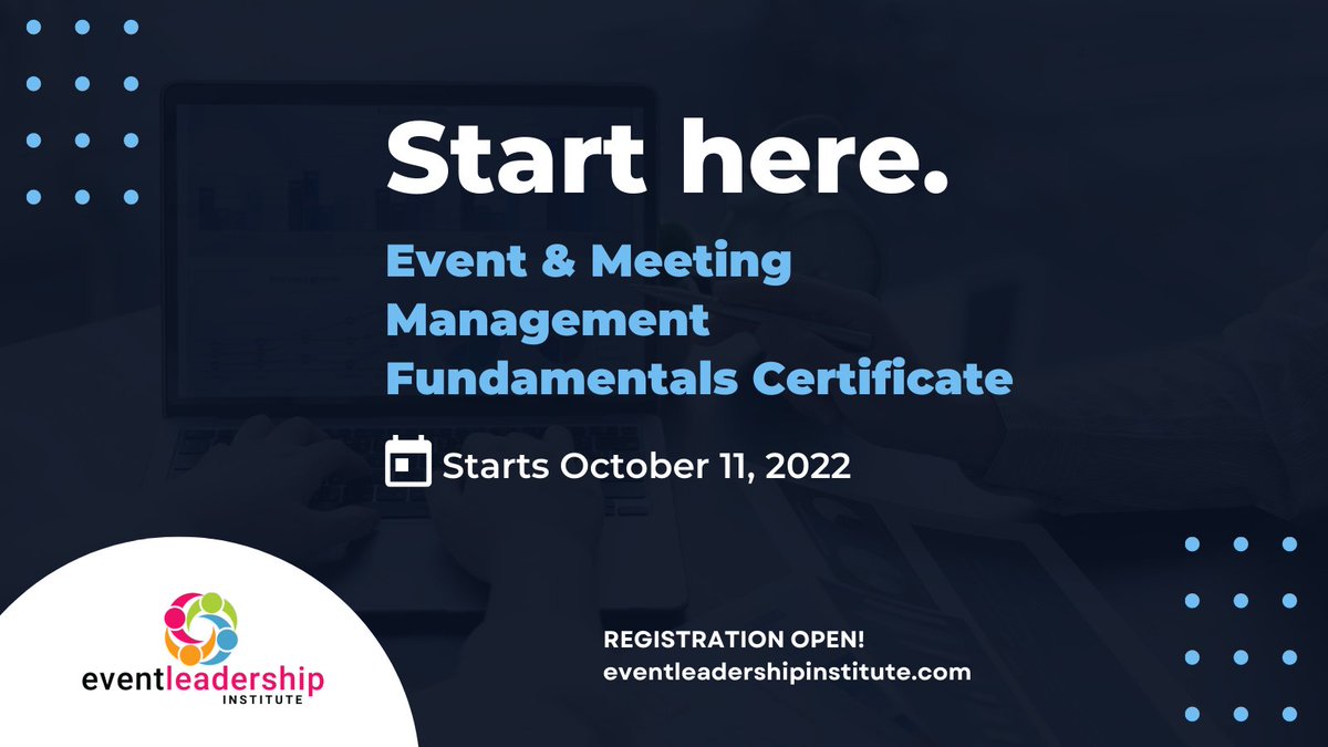 PCMAInstitute's tweet image. Build your career on a solid foundation with this online course starting next Tuesday! 

Learn more &amp;amp; register here: eventleadershipinstitute.com/courses/certif…

#eventprofs #eventleader #eventprofessionals #meetingplanners #meetingpros #professionaldevelopmentcourses #neweventplanner