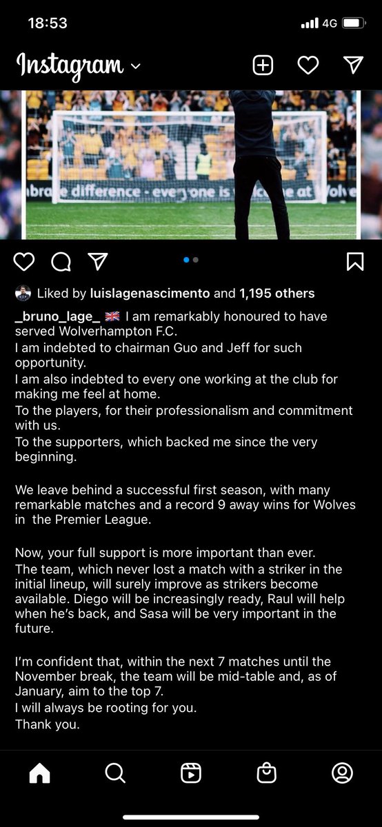 LiamKeen__'s tweet photo. Bruno Lage has spoken following his sacking. #wwfc https://t.co/ck9MQbKdpl