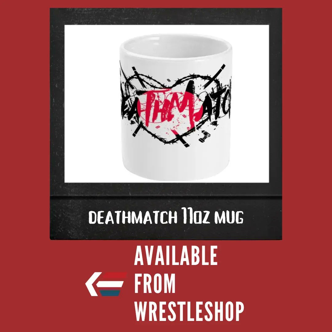 WrestleTalkMag's tweet photo. Take your coffee and tea to the next level with the Deathmatch 11oz mug, available in white ceramic and dishwasher/microwave safe.

The full range of mugs are available with worldwide shipping from https://t.co/CBUMoD98KC https://t.co/3rfm6JD2WZ