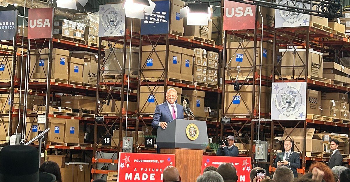 WATCH LIVE: <a href="/POTUS/">President Donald J. Trump</a> joins IBM CEO <a href="/ArvindKrishna/">Arvind Krishna</a> in IBM's Poughkeepsie, NY site to see where IBM innovates to advance America's economy: ibm.co/3V9bxOs