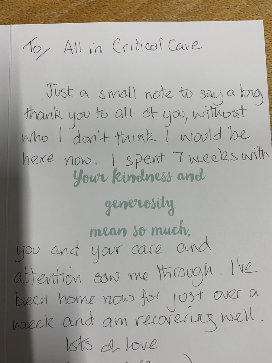 ItuEastbourne's tweet photo. We had 2 lovely cards from patients today, we’re always touched when we receive such kind words, so good to hear they are recovering well 😀#plaudit #thankyou #kindness #card #grateful #CriticalCare https://t.co/cJTiL5PerC