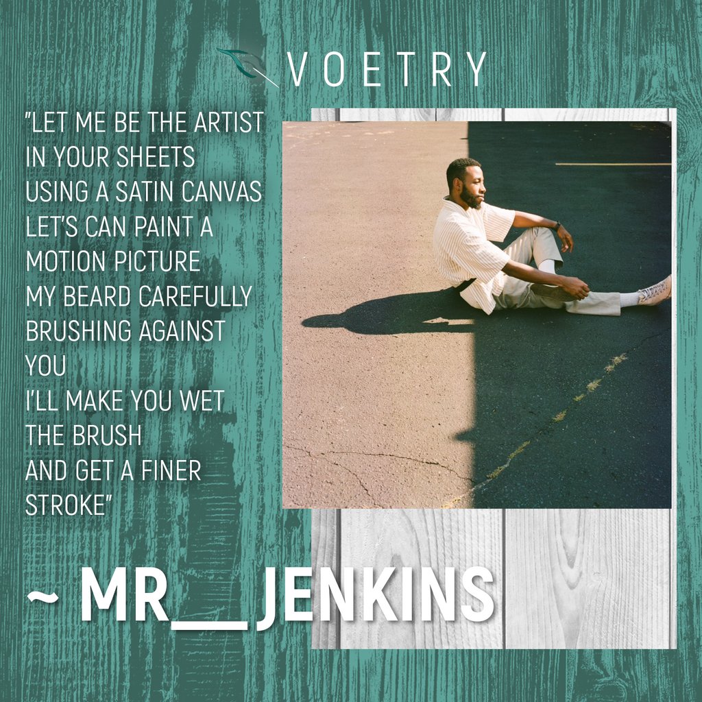 ThisisVoetry's tweet photo. Vividly put I must say! I am loving the wordplay by @mr___jenkins. 
If anyone reading this has got a micro poem of their own and happen to be in the mood to share, send it over in a DM for a chance to be featured <3

#voetry
#poetoftheday
#spokenword
#micropoem
#blackpoet
#poetry https://t.co/uITfEMkIo4