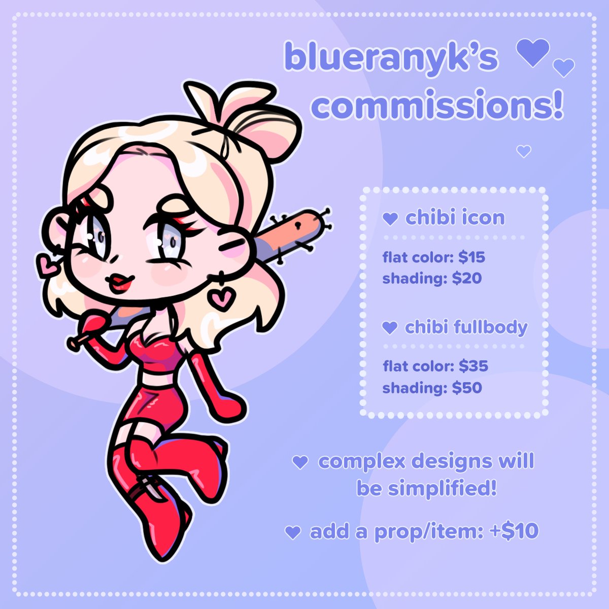 blueranyk's tweet photo. new c0mmission sheet just dropped :D
🫐 dm or email me to order!
🫐 ToS linked in thread!
🫐 rts appreciated! https://t.co/839Xj5RRh1