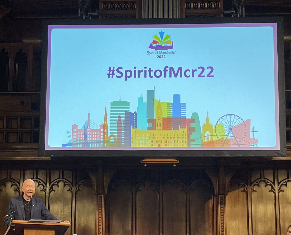 So happy to be at #SpiritofMcr2022 with @MikeWildMacc @julianskyrme @Val_BB @TomHarringotn & other amazing friends & colleagues. Irl once again #hiphiphooray Always a night to feel awe for the passion & dedication of so many people across our city…🎈 m.youtube.com/watch?v=1pHytW…