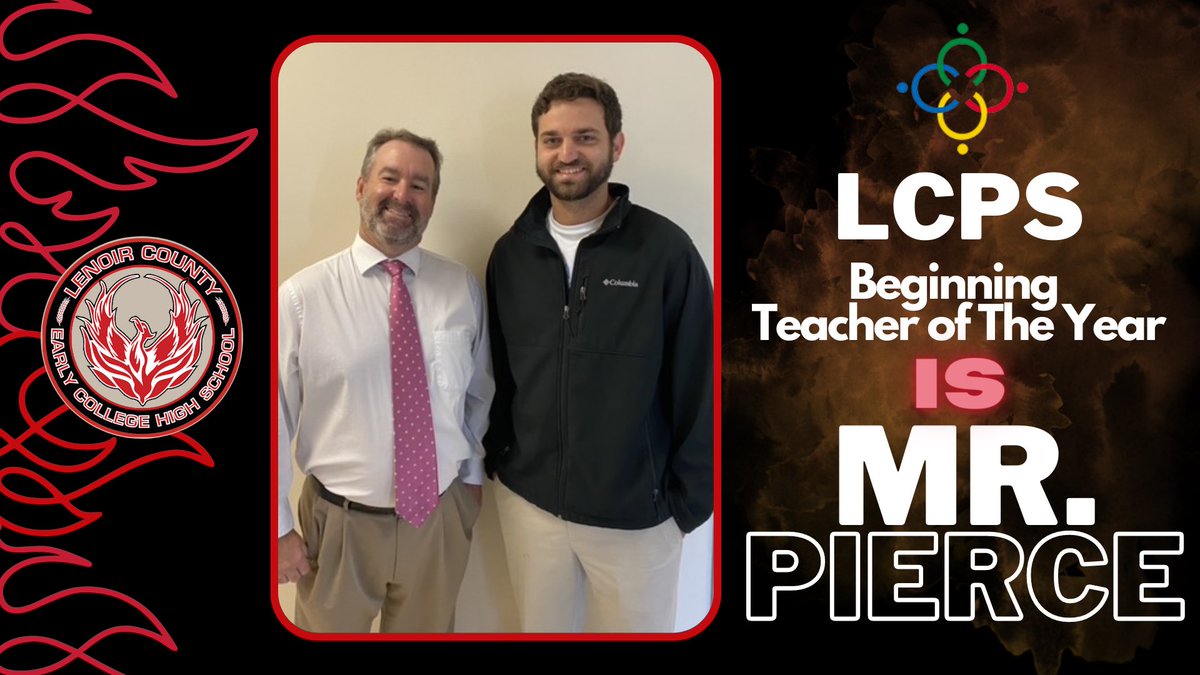 LCEarlyCollege's tweet photo. Congratulations to Mr. Pierce on being chosen as LCPS’s Beginning Teacher of the Year for 2022-23! #echsphoenixproud https://t.co/Chb9ovUqsL