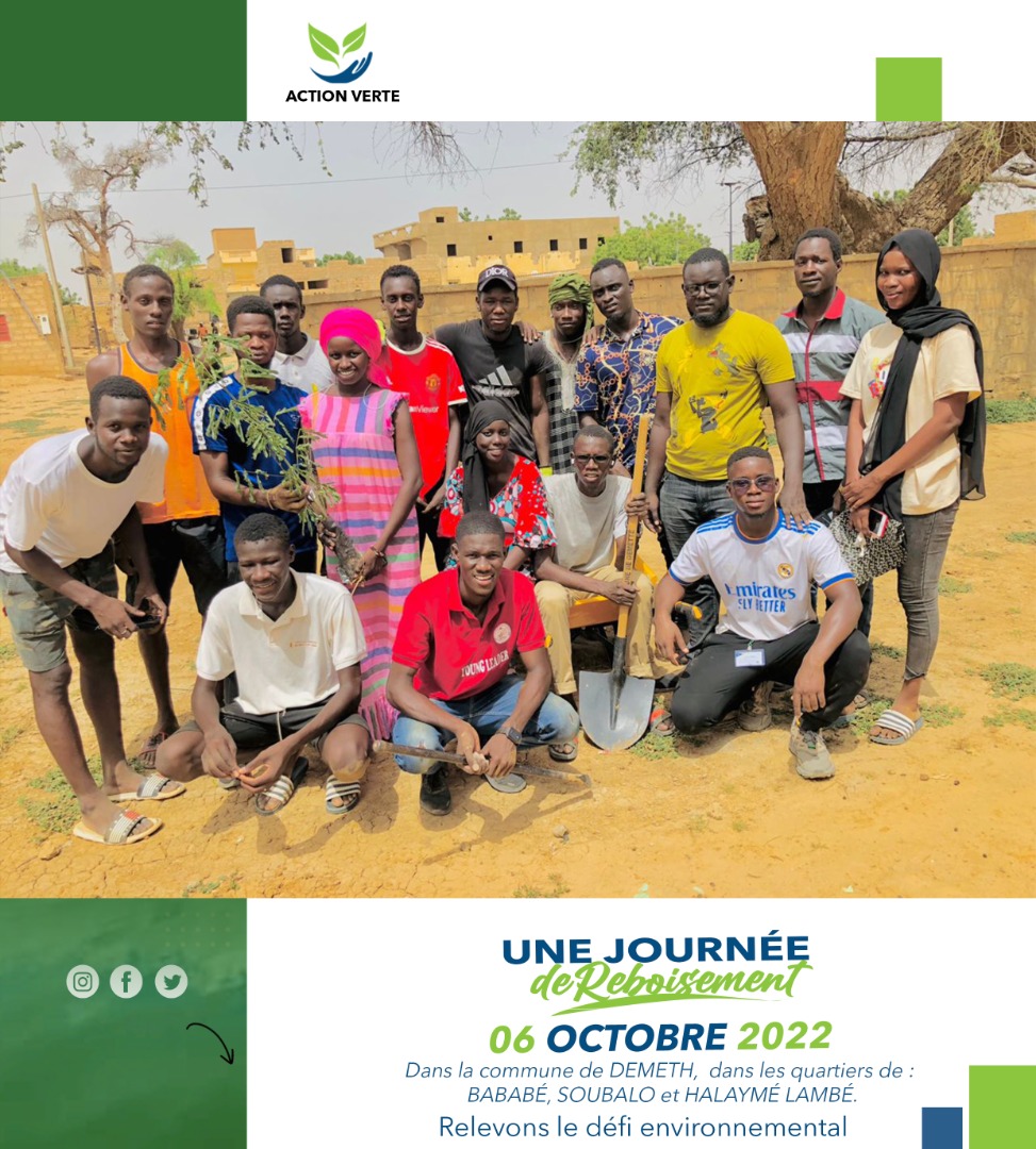 Deuxième journée de reboisement dans la commune de Demeth . Avec l'apui des volontaires  de l'association nous avons planté des flamboyants et des cordias dans les quartiers de Bababé, soubalo et halaymé lambé. Ensemble pour un Sénégal vert ! #Senegal