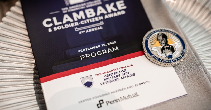 pennmutual's tweet photo. We were proud to sponsor @TheAmerCol’s 8th Annual Clambake &amp; Soldier-Citizen Award event, continuing our support of the Center for Military and Veterans Affairs and providing scholarships to deserving members of the military community.