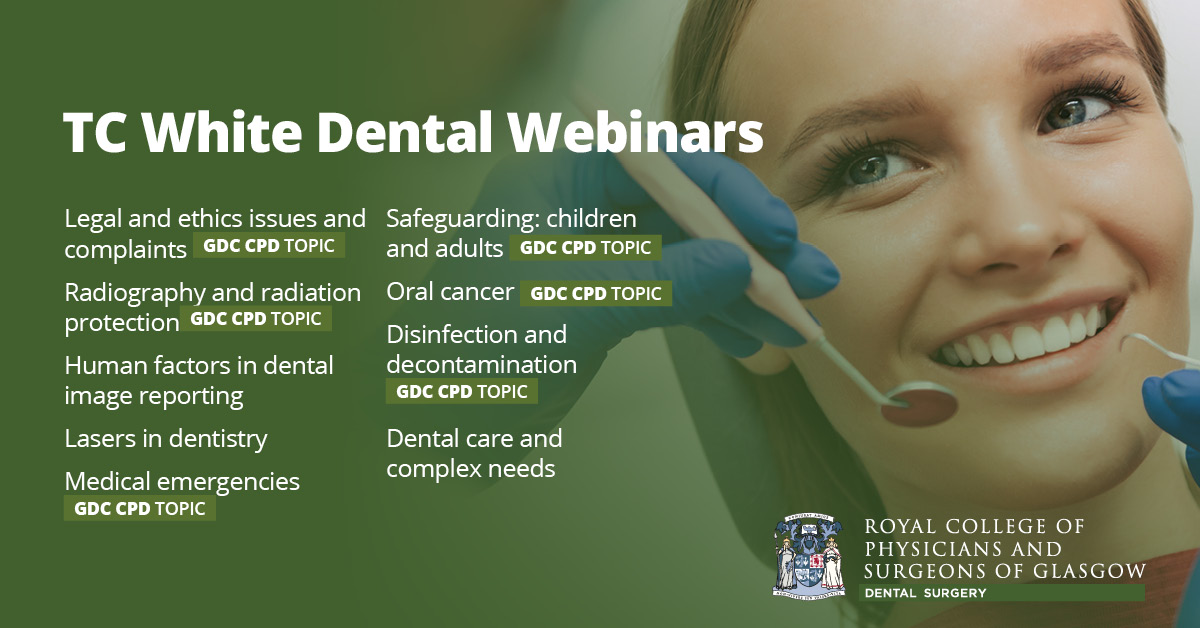 Thanks to everyone who joined this evening’s TC White Dental Webinar. Our next Dental Webinar takes place on 24 November and focuses on human factors in dental image reporting. Register for this here: ow.ly/SsXP50L2Zyh @DrGoodalltweets @GlasgowOralSurg @SurgeonAndy