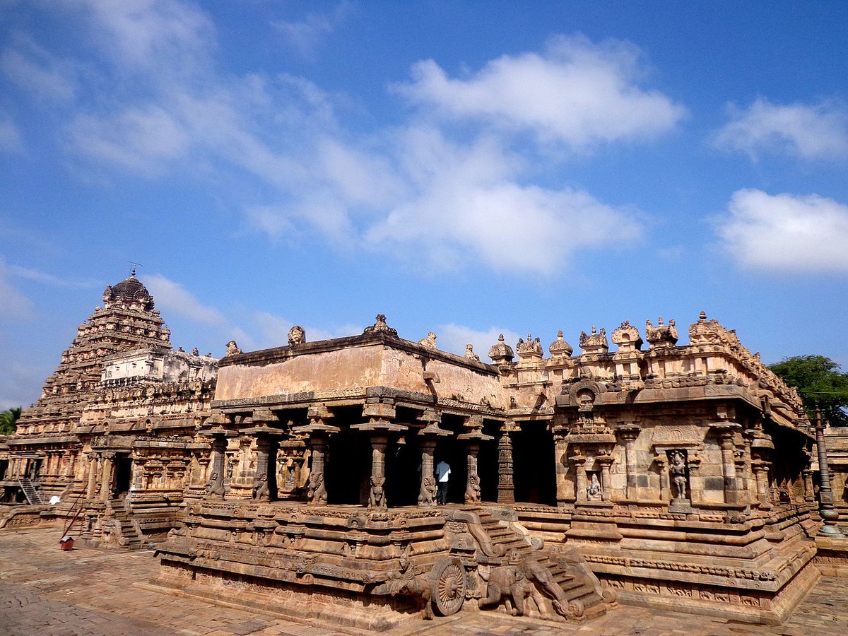 3) The Great Living Chola Temples:

1. Brihadisvara Temple at Thanjavur by Raja Raja Chola.

2. Brihadisvara Temple at Gangaikonda Cholapuram by Rajendra Chola.

3. Airavatesvara Temple at Kumbakonam by Raja Raja Chola II.