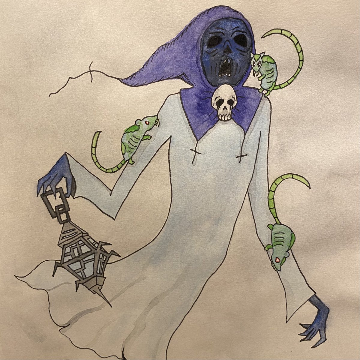 artistically_j's tweet photo. Day 6: Ghost
For today I drew a Big Poe accompanied by some Ghoul Rats from Twilight Princess 👻🐀
#Linktober2022 #linktober https://t.co/CyMdTh9hhY