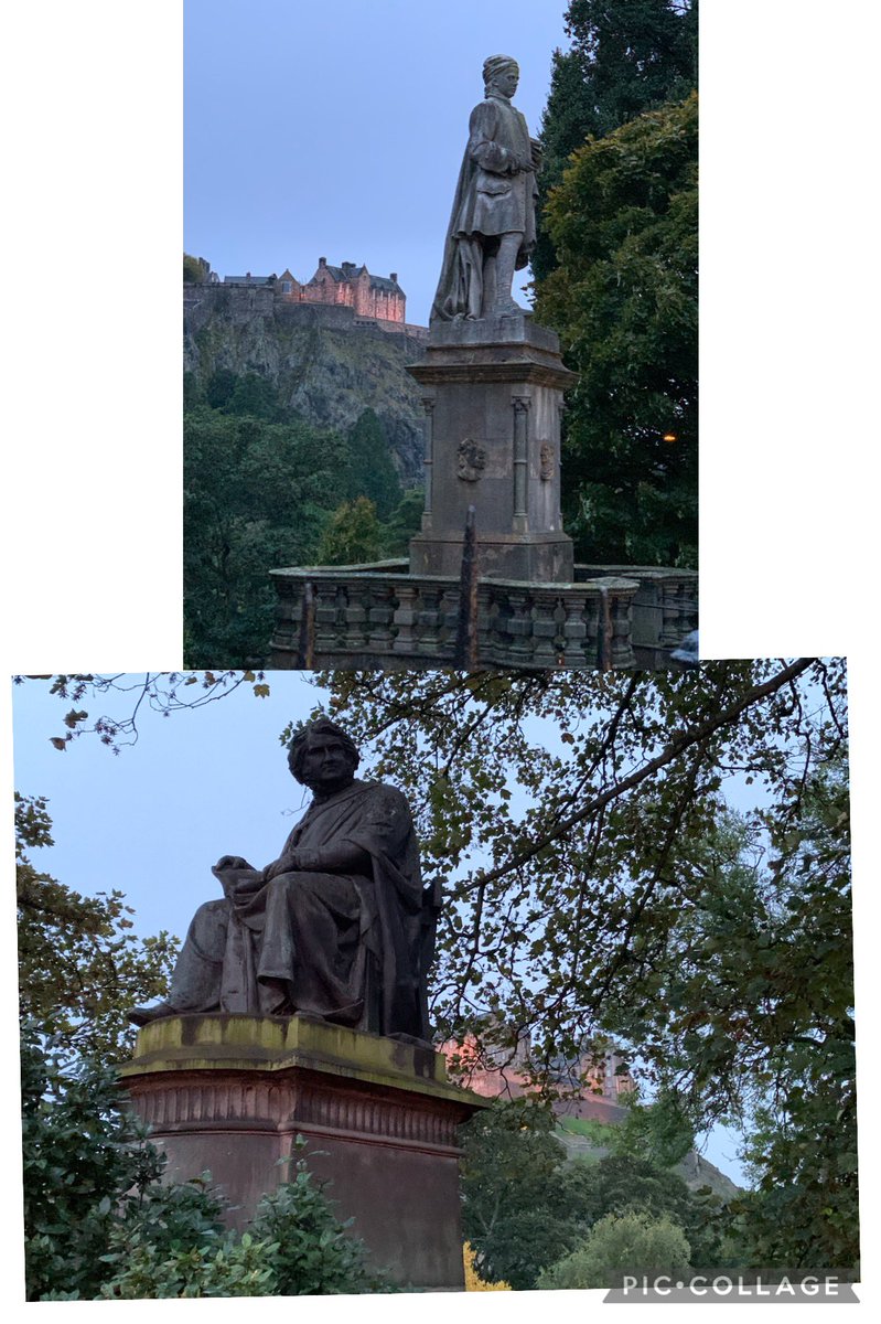 ruthannebaxter's tweet photo. Pretty decent Autumnal evening to be taking a #PrescribeCulture student group past #AllanRamsay, #JamesSimpson &amp; @edinburghcastle en route to the first of our Programme 6 @SCOmusic concerts The Creation @UoEdWellbeing @EdinUniMentalH https://t.co/okDBRLe4xF