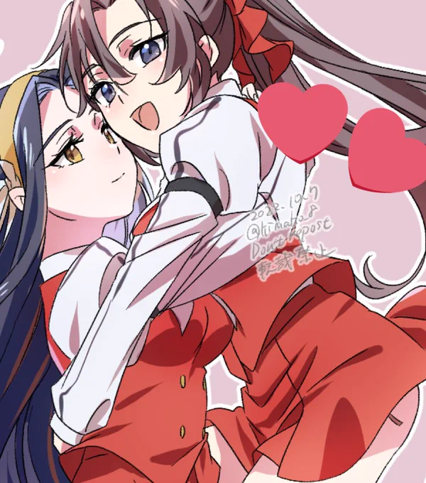 人様に捧げたにょたゆり忘羨ちゃん(※パロディ衣装) 
