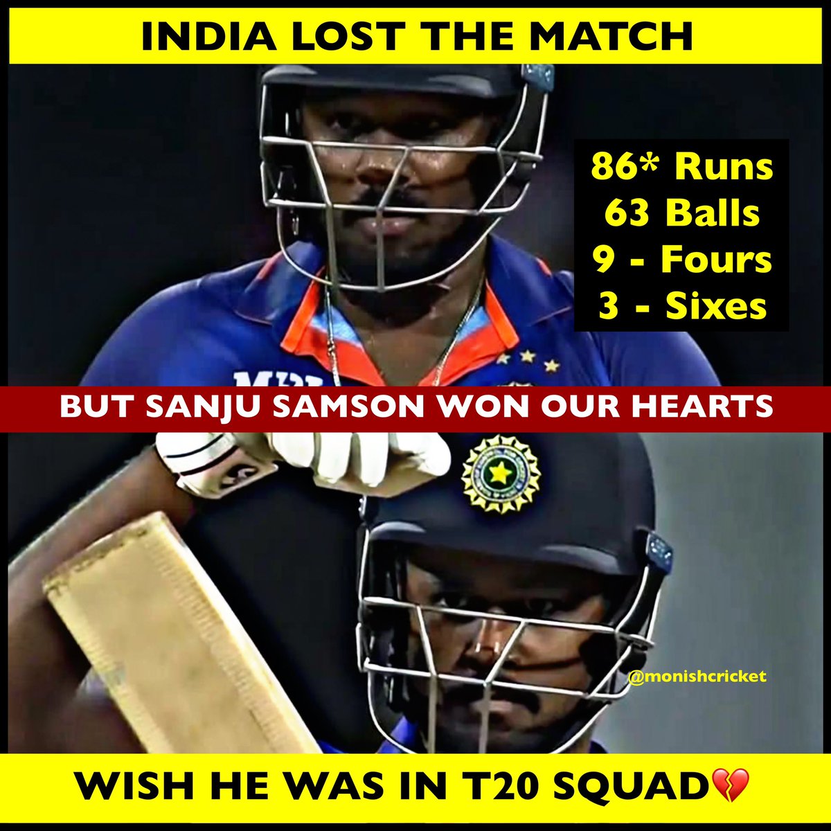 monishspeaks's tweet photo. #SanjuSamson Well played 🥹❤️ https://t.co/rhjBmgH7Ay