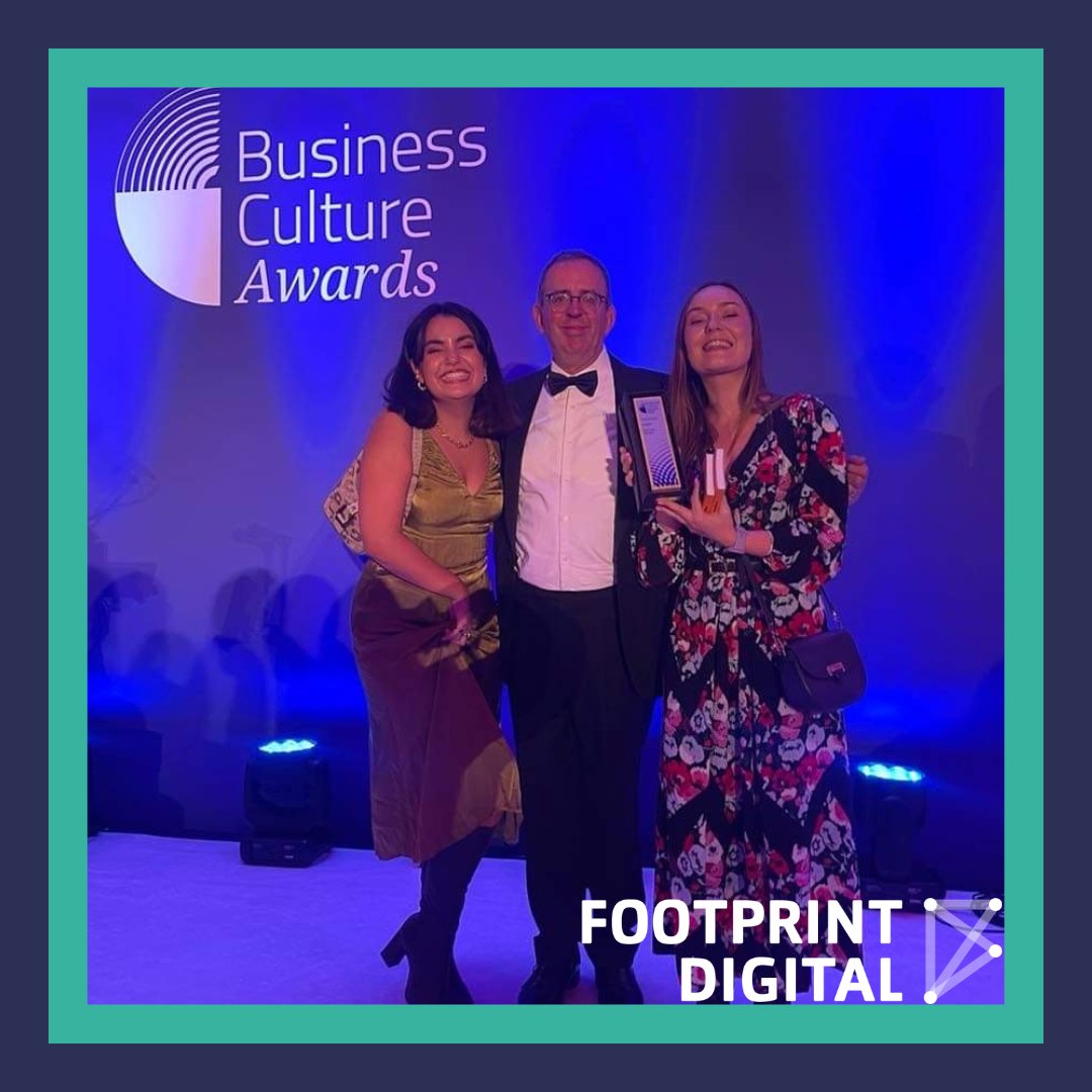 FootprintDigit's tweet photo. Still a little bit shocked (and extremely proud) to have won the award for Best Talent Approaches for Business Culture at last night's Business Culture Awards! Thank you @bizcultureawds  #BCAS22! https://t.co/eyz1I9ib4H
