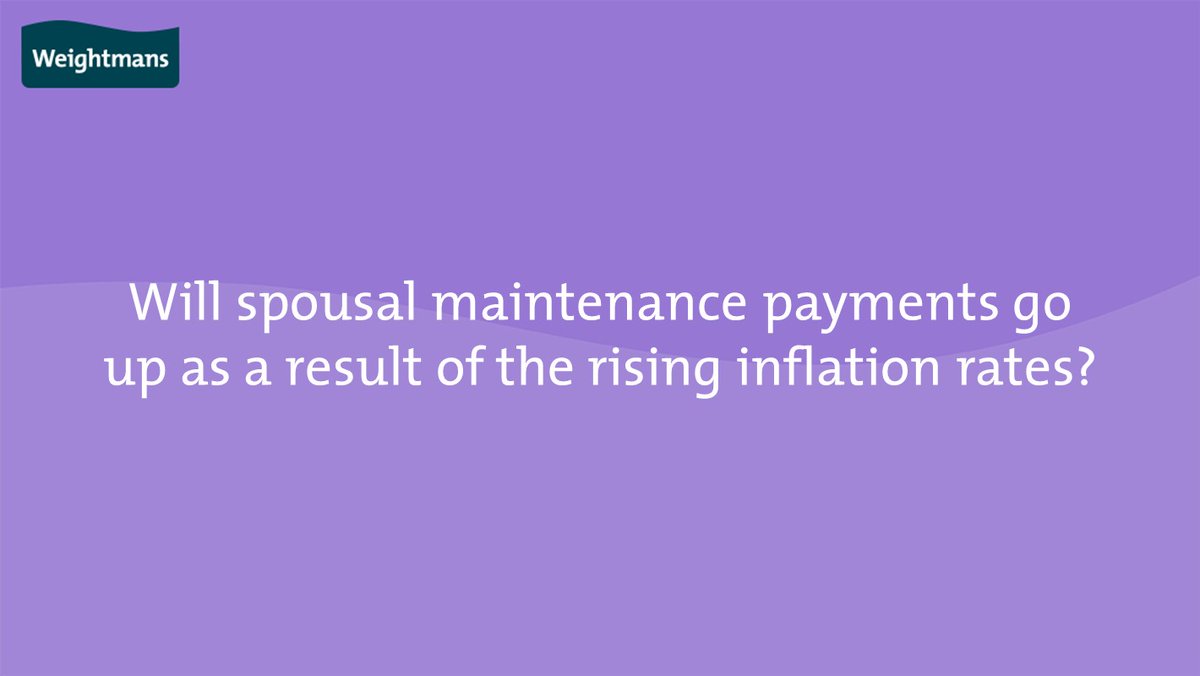 Weightmans's tweet photo. https://t.co/t8esNn9kSN

It is a good time for those with existing maintenance orders to check the terms of their financial order and understand how this change in the economy may affect them.

#familylaw #divorce https://t.co/YWgc2FTa1j