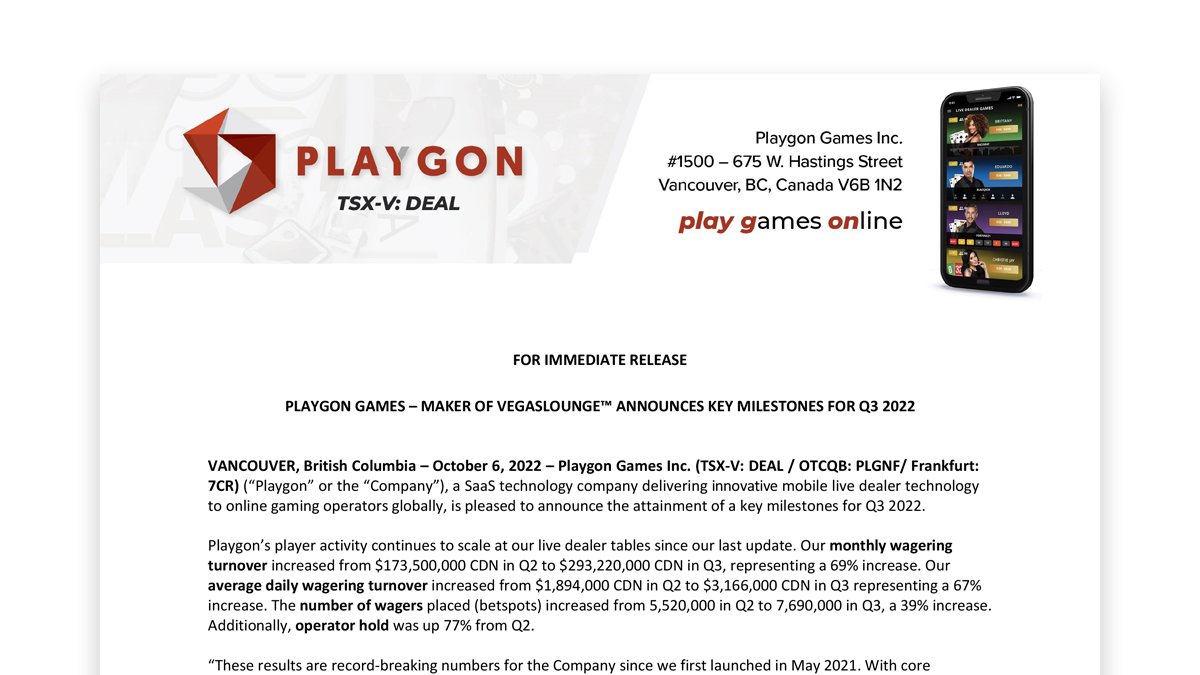Playgon Games Inc. tweet media