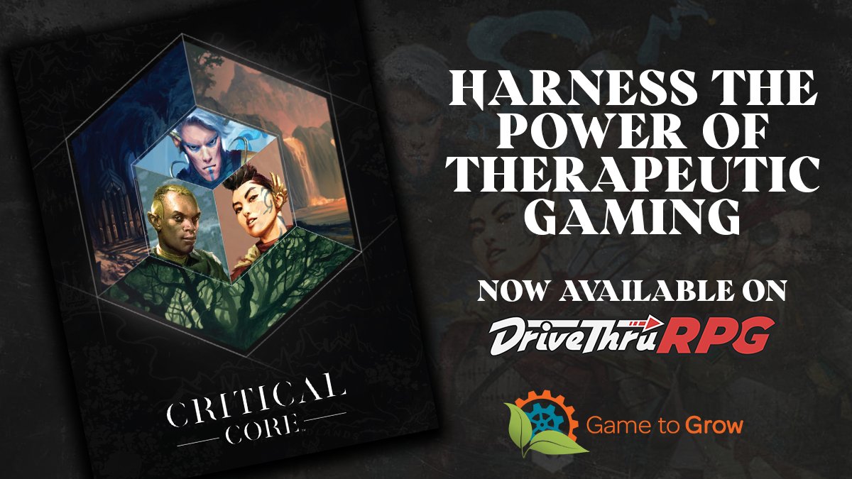 DriveThruRPG's tweet photo. Now Available from @GametoGrow! 🌱

Critical Core is a fun, easy-to-understand tabletop RPG that helps new &amp; experienced game masters run epic games. Players build social confidence &amp; connect with family, friends, and the world around them!

Get it here 👇
https://t.co/Baf4ml81hW https://t.co/wMdiWEgHJy