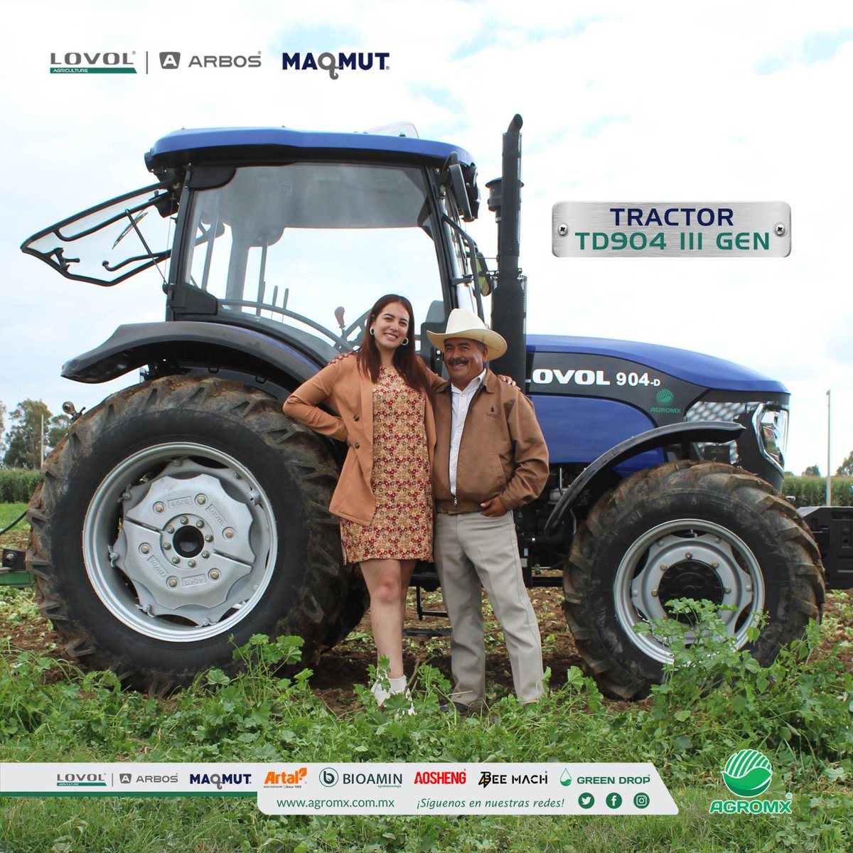 GrupoAgromx's tweet photo. En #AGROMX nuestra línea de tractores #LOVOL ya cuenta con punto de distribución en #Aguascalientes Visita a nuestros amigos de #agroinsumosEljorongo🌱
Nuestros #tractores tienen las características que buscas para el #campomexicano 🚜
#MAQMUT #AOSHENG #BEEMACH #ARTAL #GREENDROP https://t.co/W80LgwuTzS