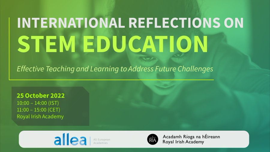 RIAdawson's tweet photo. 📣@RIAdawson and @ALLEA_academies are jointly hosting an in-person symposium to reflect on some of the international successes and challenges in STEM teaching and learning.
📅Tues, 25 Oct at 10am in Academy House
#FreeBooking 🎟 https://t.co/EEIaD34DEG https://t.co/VCxBduWhq0