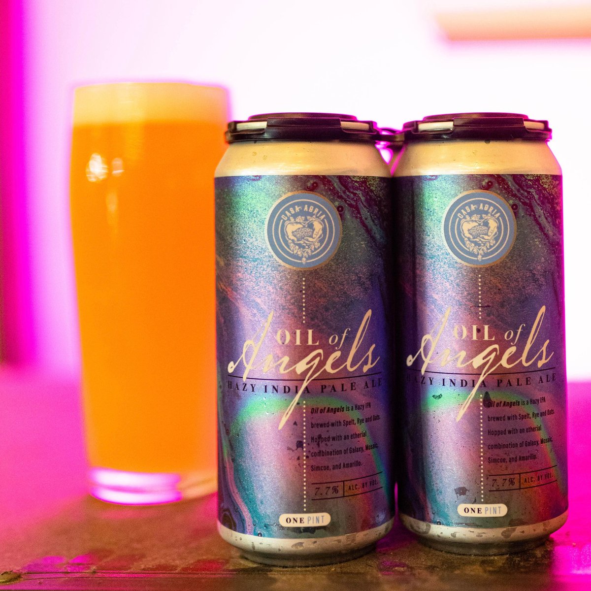 ///THURSDAY•VIBES/// Treat yourself with a Oil of Angles, our Hazy India Pale Ale brewed with Spelt, Rye. and Oats. Hopped with an ethereal combination of Galaxy, Mosaic, Simcoe, and Amarillo, for the big flavors of tropical fruit, peaches, and melon that we just love!