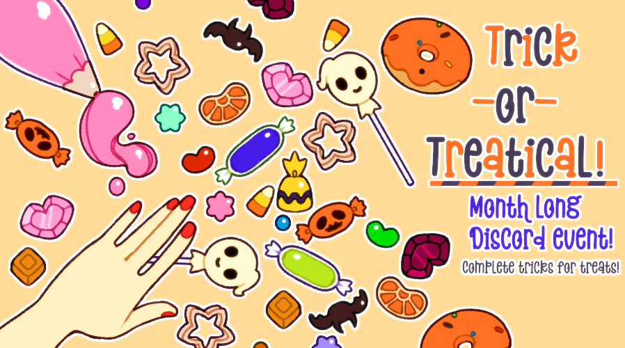 SweeticalsWorld's tweet photo. It's officially spooky month and you know what that means? 
Time for our first annual Trick-or-Treatical event!~ Join our Discord for more info! 🎃🍬🍭

Official Discord 👇
: https://t.co/5SSMl2r8fo https://t.co/87N9r7ShEk