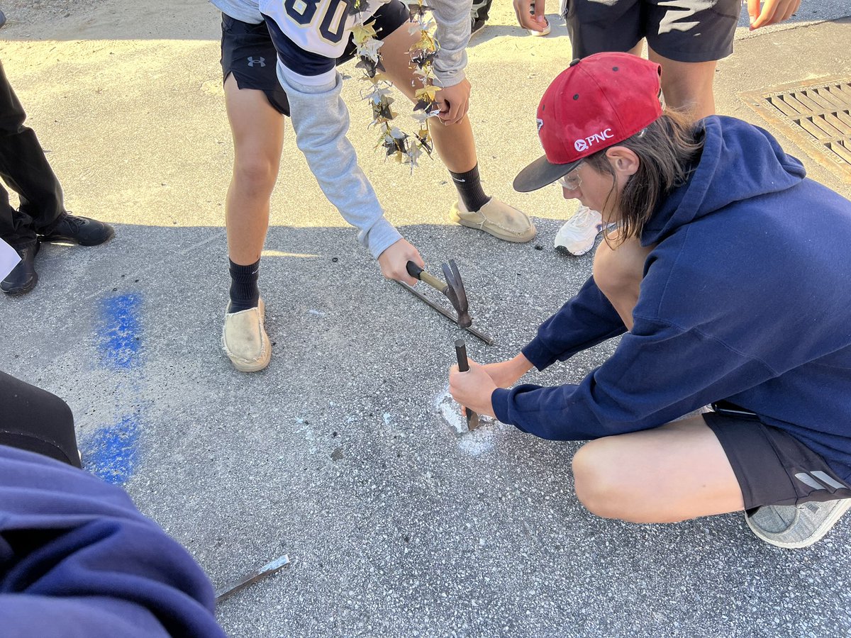 NBHSFFA's tweet photo. Students doing the prep work to install a new shadow box fence to improve the look of our greenhouse area and increase our growing area with stylish planter boxes built by Mr. Held’s carpentry classes!  🦂 #FFA https://t.co/Q6D8o4raCJ
