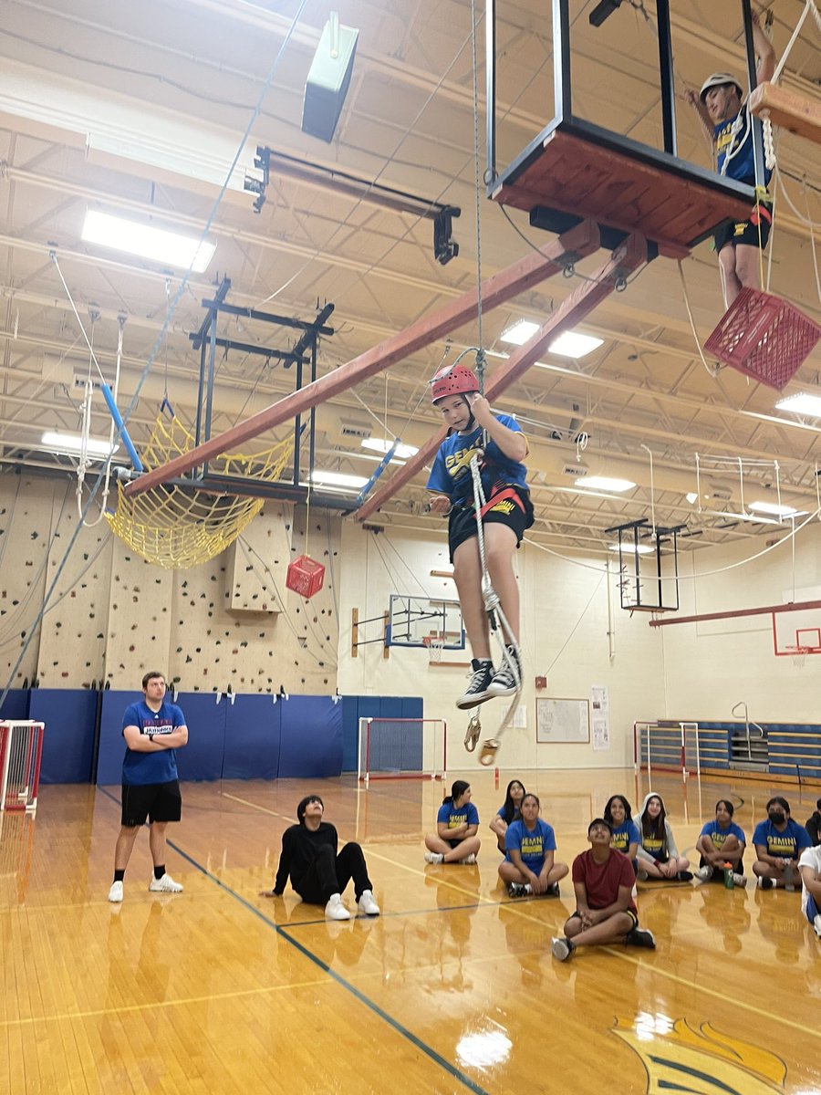 Great first day with 8th graders on the high ropes course! #63success #hereatgemini