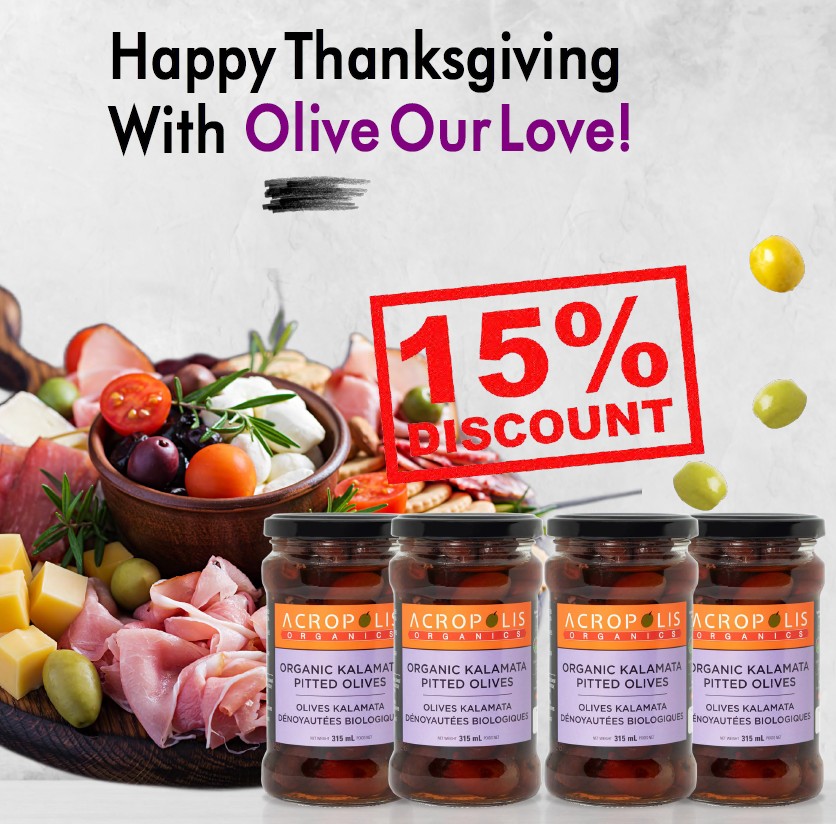 DISCOUNT ALERT!🎉
We love giving thanks &amp; happy celebrations! 🙏  Use code HappyThanksgiving15 when ordering online to save 15% on any combination of real (good) food products. 
*One use per customer; offer expires  October 11th @ 11:59 p.m. 
#acropolisorganics #thanksgiving
