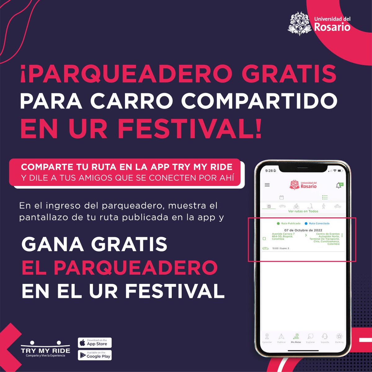 ⚠️Información Importante⚠️
¿Estás listo para el festival universitario más grande de Colombia? Te esperamos mañana desde las 10:00 a.m. para vivir una edición más del UR Festival.