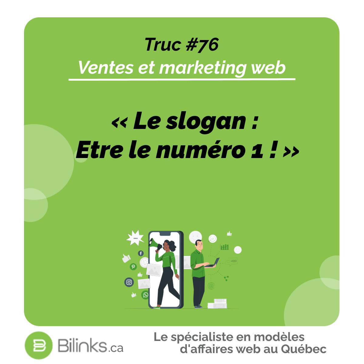 waytoawesomenes's tweet photo. RT @Bilinks_eCom: Le slogan : Etre le numéro 1 !
https://t.co/DKSM9h3GsR
#bilinks #consultationgratuite #marketingweb #webmarketing #marketingdigital #marketingnumerique #ventesweb #truc https://t.co/fZxT56kqrq