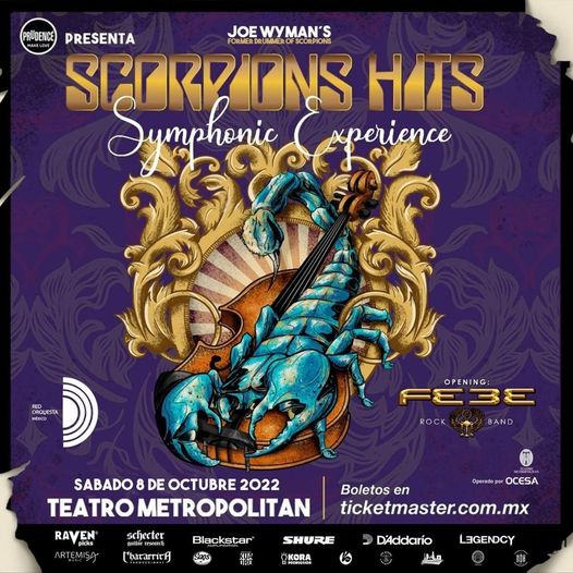 capitalexpress7's tweet photo. 👨🎤 #CDMX | Scorpions en México, Symphonic Experiencie

📍 Lugar: Teatro Metropólitan
📅 Fecha y hora: 08 de octubre de 2022

💲 Precios: $252 - $1,200
🎟 BOLETOS EN:
 https://t.co/uvGTNBYZrQ
 
🚍🏩 COMPRA TUS BOLETOS DE AUTOBÚS Y HOTEL EN:
https://t.co/OhmTTQTRcn https://t.co/39hHDz2vkl