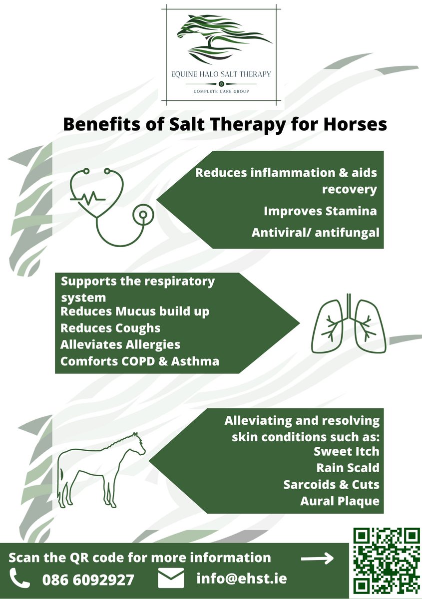 EquineHaloTher's tweet photo. Benefits of Equine Halo Salt Therapy 🧂
#equine #equinehalosalttherapy #salttherapy #equinesalttherapy #equestrian #thoroughbred #tb #showjumping #eventing #jumping #salt #horse #recovery #competition #dressage #salttherapyroom #equinehealth https://t.co/a7Ek99b3S0