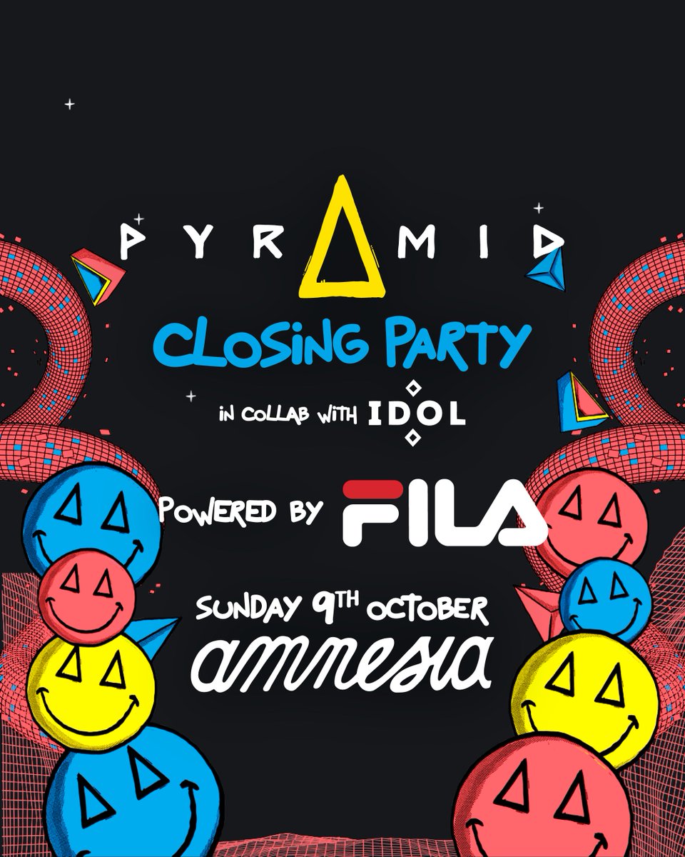 Amnesia_Ibiza's tweet photo. Last chance to get lost in @pyramidibiza’s dimension this Sunday, October 9th. From 11 PM, a crowd of amazing artist will take you on a musical trip🔺🔥
Set times coming soon ☝🏼

🎟️https://t.co/onVxEcDPxY

#amnesiaibiza #pyramidibiza #wearepyramid #ibiza2022 #ibiza https://t.co/7YM8xSNwYV