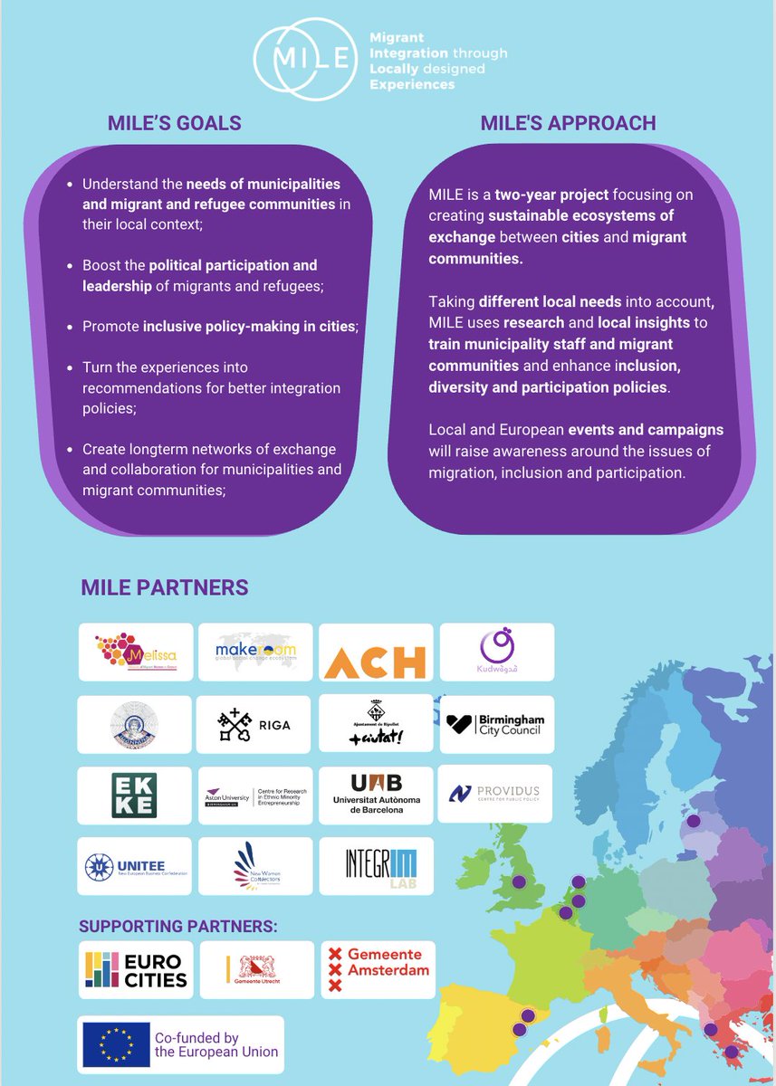 📆| Throughout October, we will be posting about the <a href="/project_MILE/">MILE project</a> and our initial research findings to understand the policies and practices of including migrants in local decision-making. 

MILE Project Newsletter  👉 mile-project.eu

<a href="/ACHintegrates/">ACH 🧡</a> <a href="/BhamCityCouncil/">Bham City Council</a>